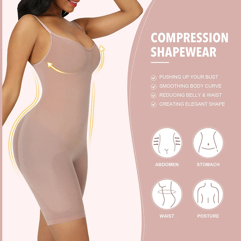 Vuggis™ Seamless Shapewear Bodysuit for Women – Tummy Control Waist Cincher, Slimming One-Piece Body Shaper, Butt-Lifting & Chest Support