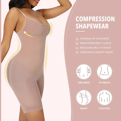 Vuggis™ Seamless Shapewear Bodysuit for Women – Tummy Control Waist Cincher, Slimming One-Piece Body Shaper, Butt-Lifting & Chest Support