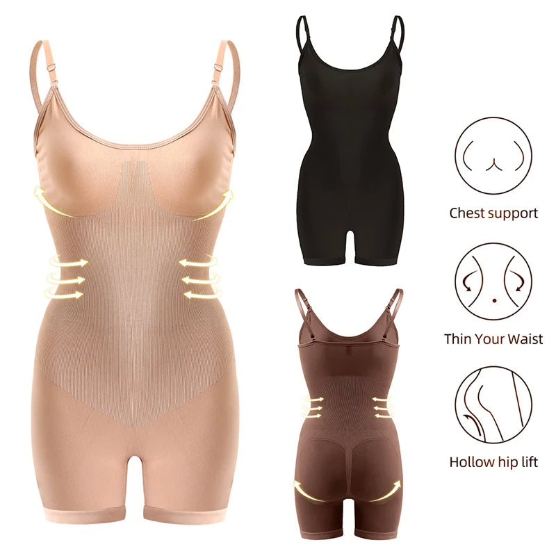 Vuggis™ Seamless Shapewear Bodysuit for Women – Tummy Control Waist Cincher, Slimming One-Piece Body Shaper, Butt-Lifting & Chest Support